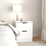 Pack de 2 mesitas de noche Boulevar 2 cajones blanco 50x40x40 cm