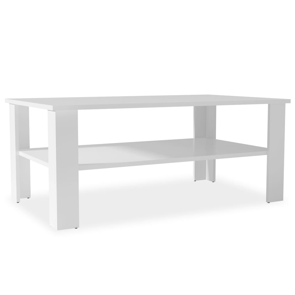 Mesa de centro Domi con estante inferior blanco 42x100x59 cm