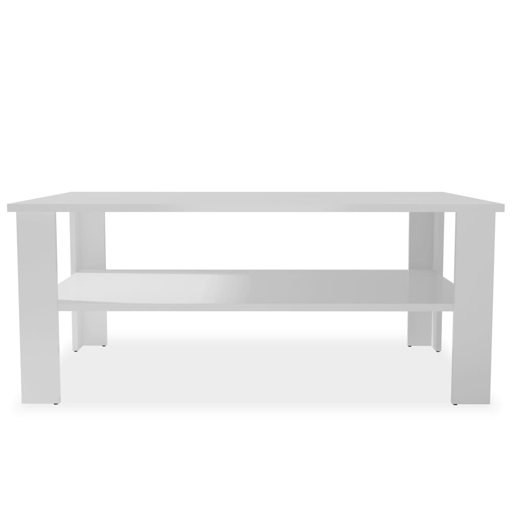 Mesa de centro Domi con estante inferior blanco 42x100x59 cm