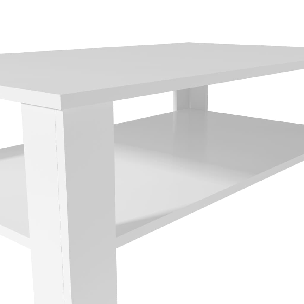 Mesa de centro Domi con estante inferior blanco 42x100x59 cm