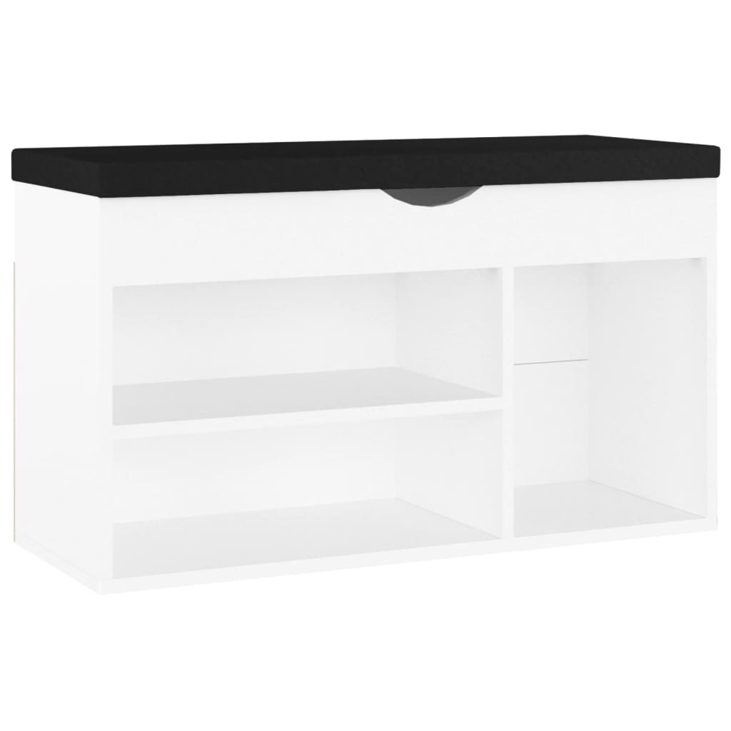 Banco zapatero Aleso 3 estantes + arcón blanco 47x80x30 cm