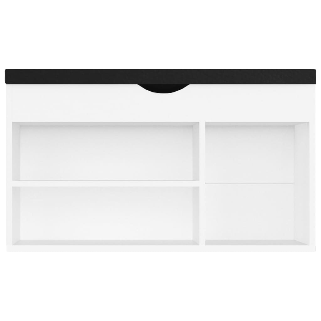 Banco zapatero Aleso 3 estantes + arcón blanco 47x80x30 cm