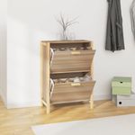 Mueble Zapatero África 2 puertas natural 80x57,5x33 cm