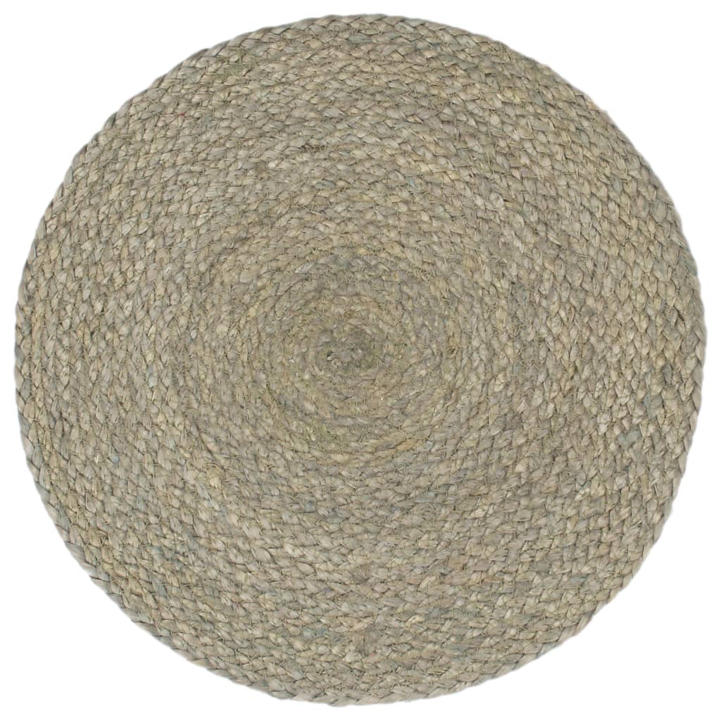 Pack de 4 manteles individuales de yute gris Ø38 cm