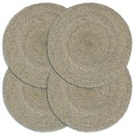 Pack de 4 manteles individuales de yute gris Ø38 cm
