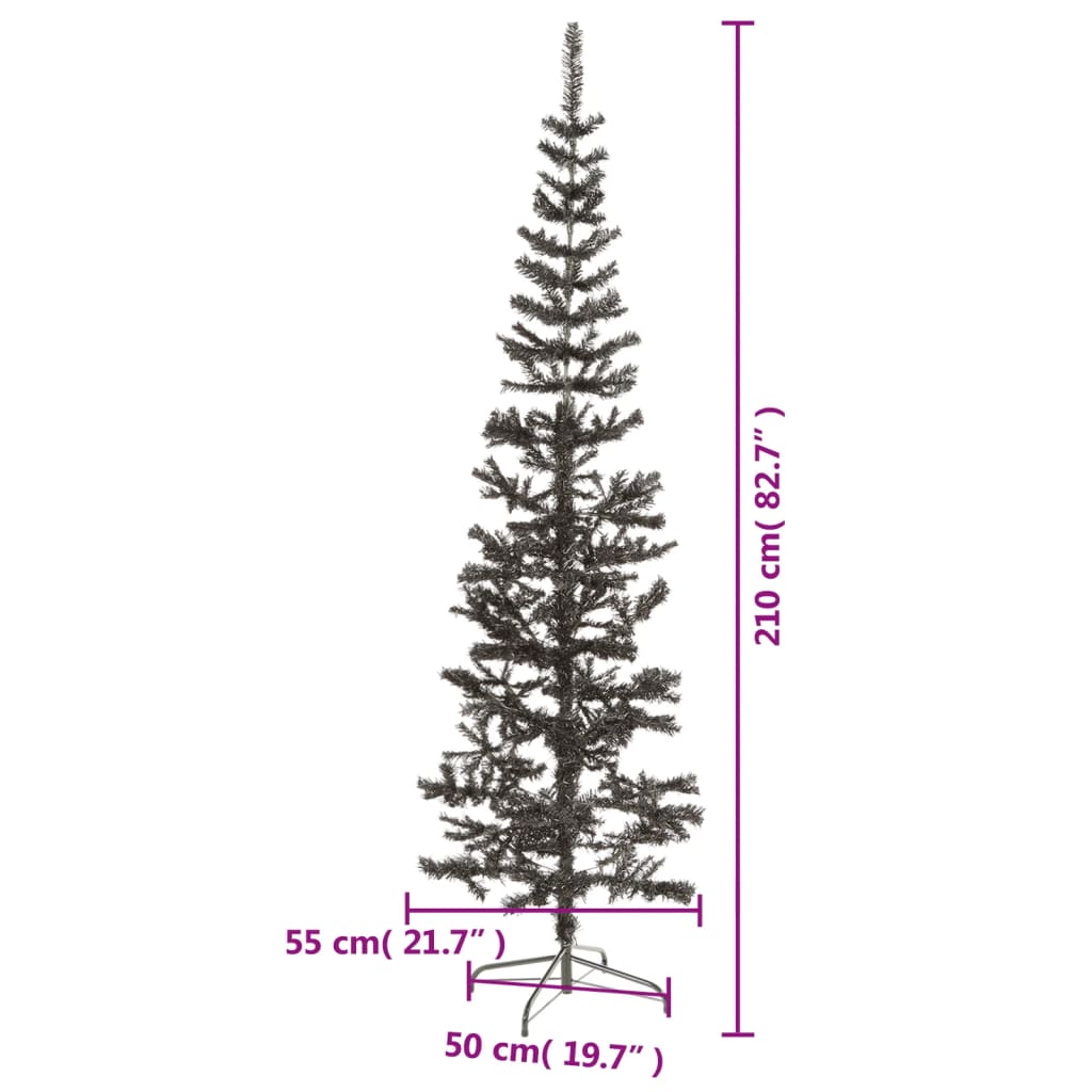 Árbol de Navidad 435 ramas flexibles negro Ø55x210 cm