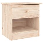 Mesita de noche Alta 1 cajón + 1 hueco madera natural 41x41x35 cm
