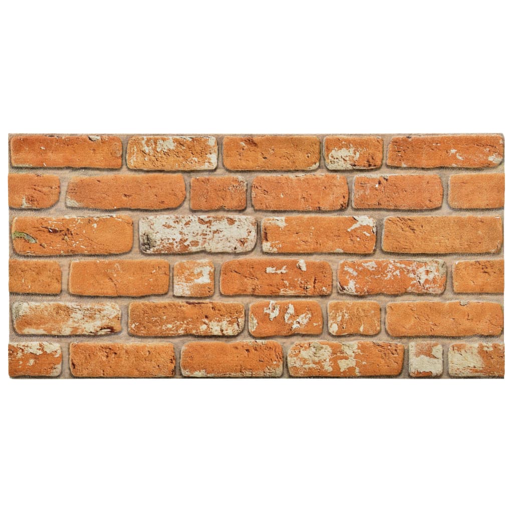 Pack de 11 paneles 3D diseño ladrillo marrón claro 100x50 cm fondo blanco
