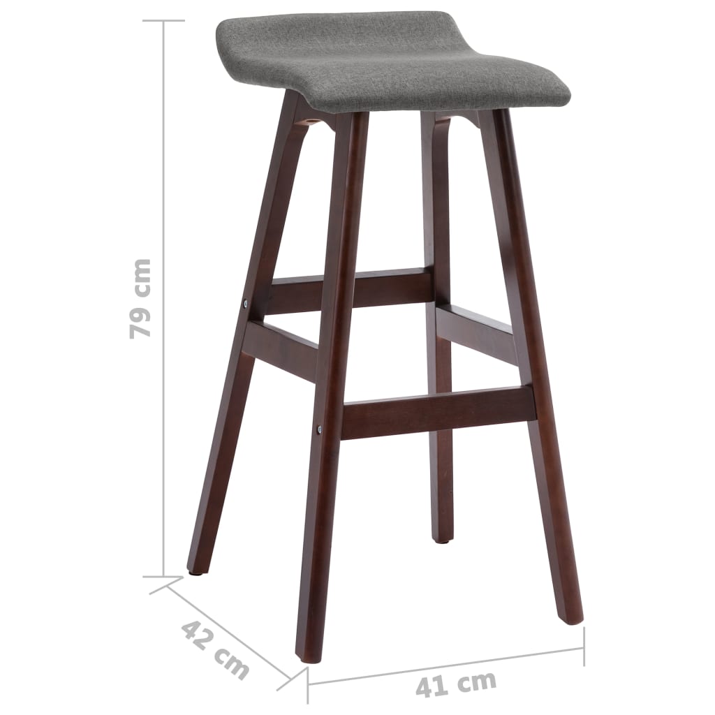 Taburete de cocina Enara patas de madera gris oscuro 79x41x42 cm