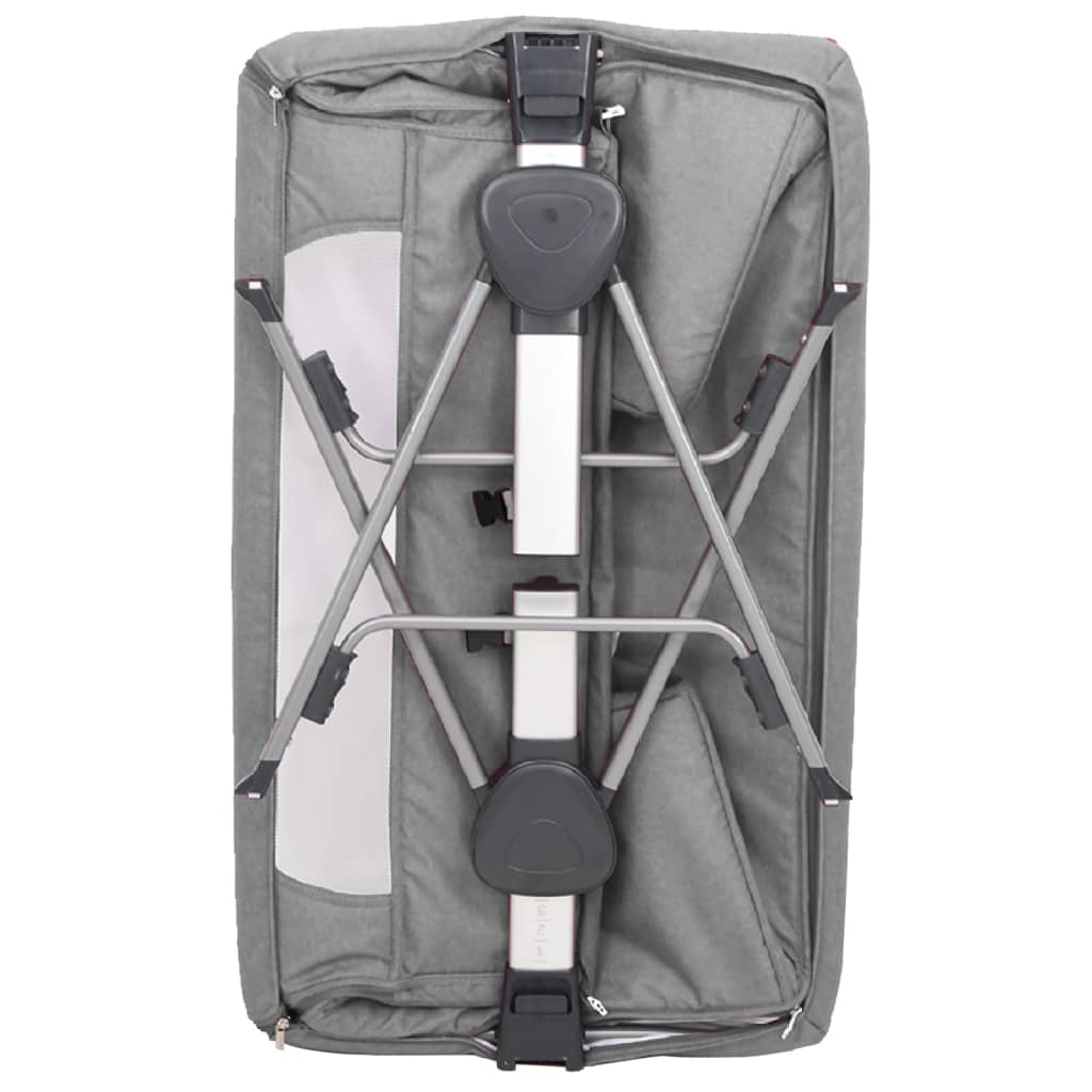 Cuna de bebé con colchón altura regulable con canasta gris claro 70-82x93x56 cm