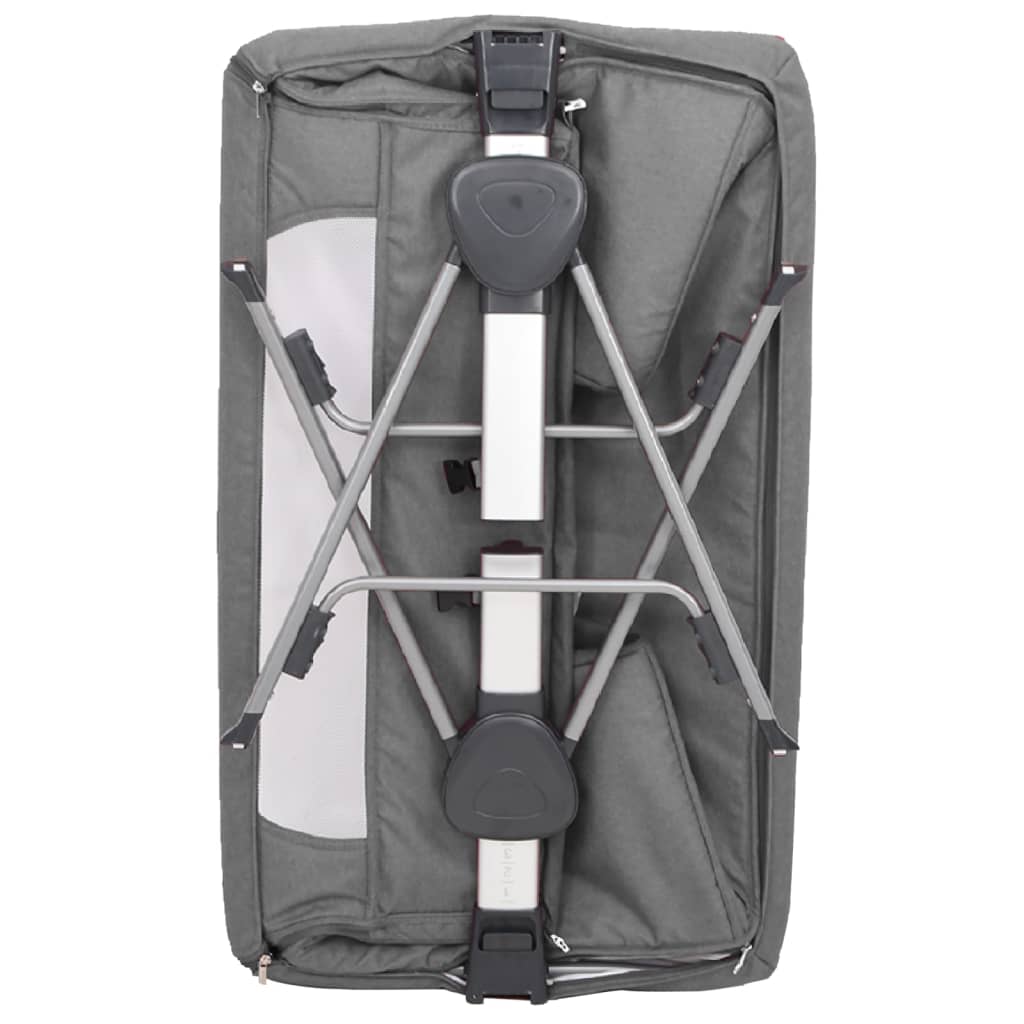 Cuna de bebé con colchón altura regulable con canasta gris oscuro 70-82x93x56 cm