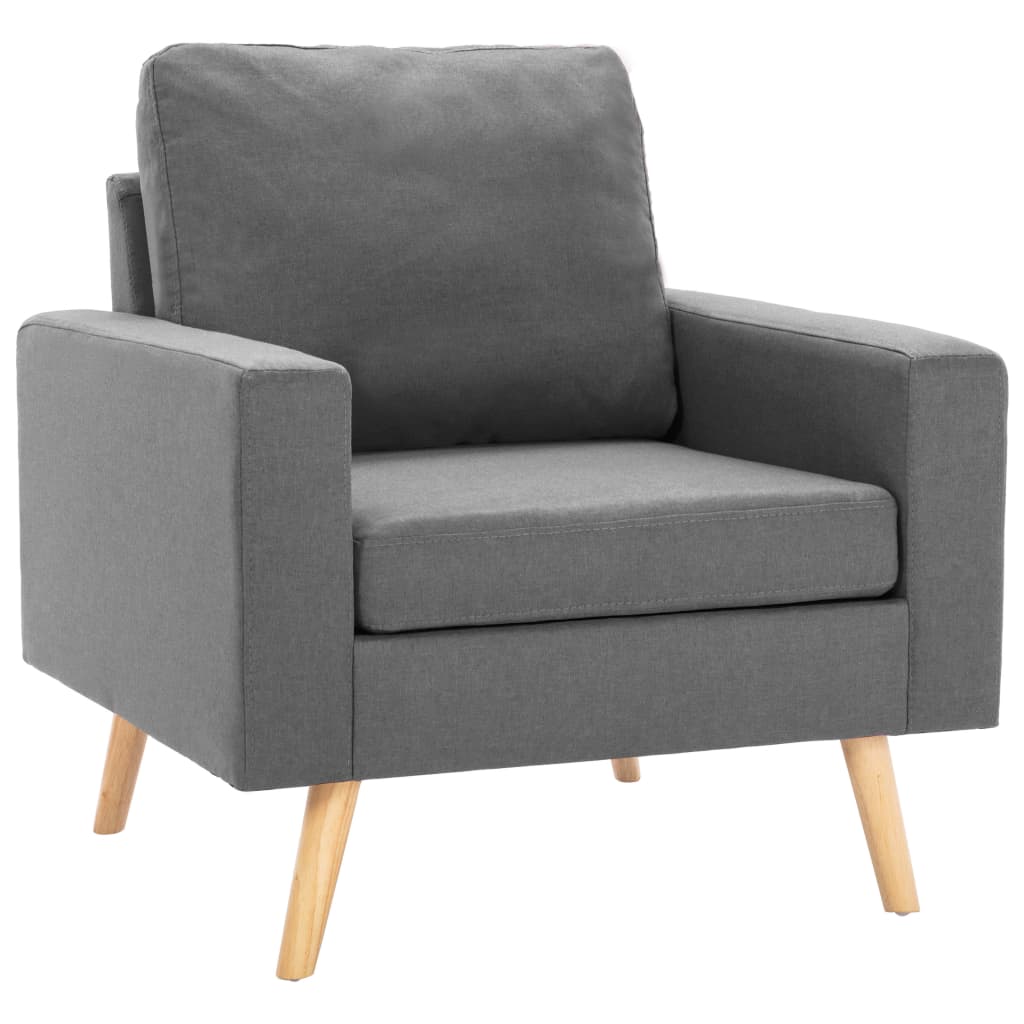 Sillón Travis tapizado tela gris claro 80x77x71 cm