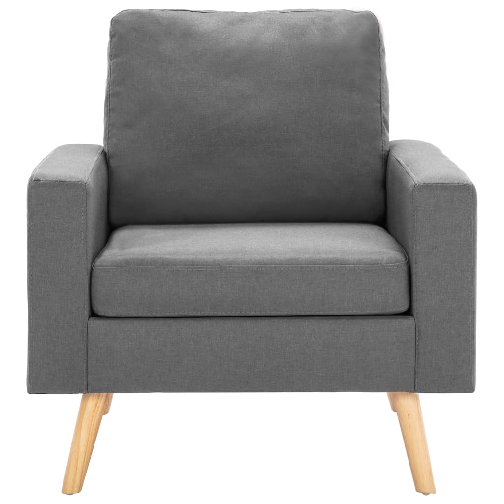 Sillón Travis tapizado tela gris claro 80x77x71 cm