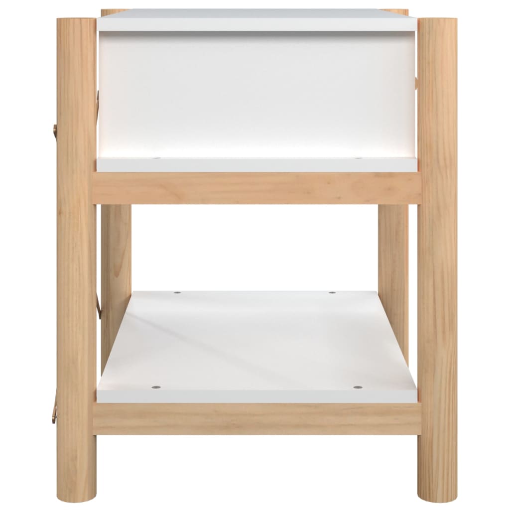 Pack de 2 mesitas de noche Cora 1 cajón blanco/natural 45x42x38 cm