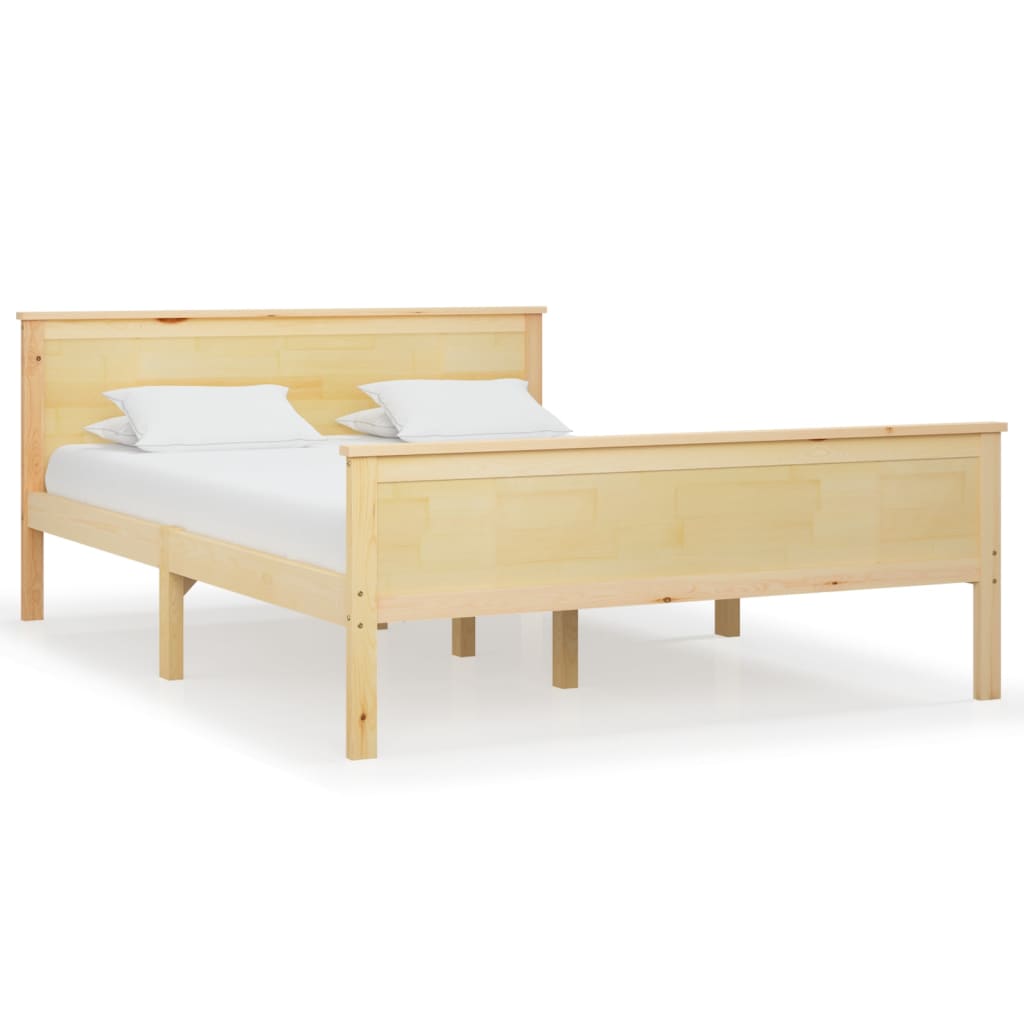 Estructura de cama Shendy madera maciza de pino natural 120x200 cm fondo blanco