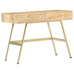 Consola recibidor Bayu 2 cajones madera maciza natural 75x100x55 cm