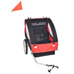 Remolque para bicicletas Renty con arnés de seguridad +1A rojo/negro