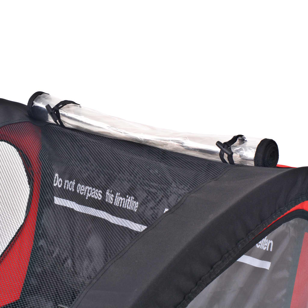 Remolque para bicicletas Renty con arnés de seguridad +1A rojo/negro