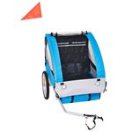 Remolque para bicicletas Renty con arnés de seguridad +1A azul/gris