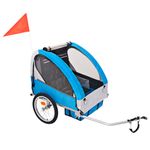 Remolque para bicicletas Renty con arnés de seguridad +1A azul/gris