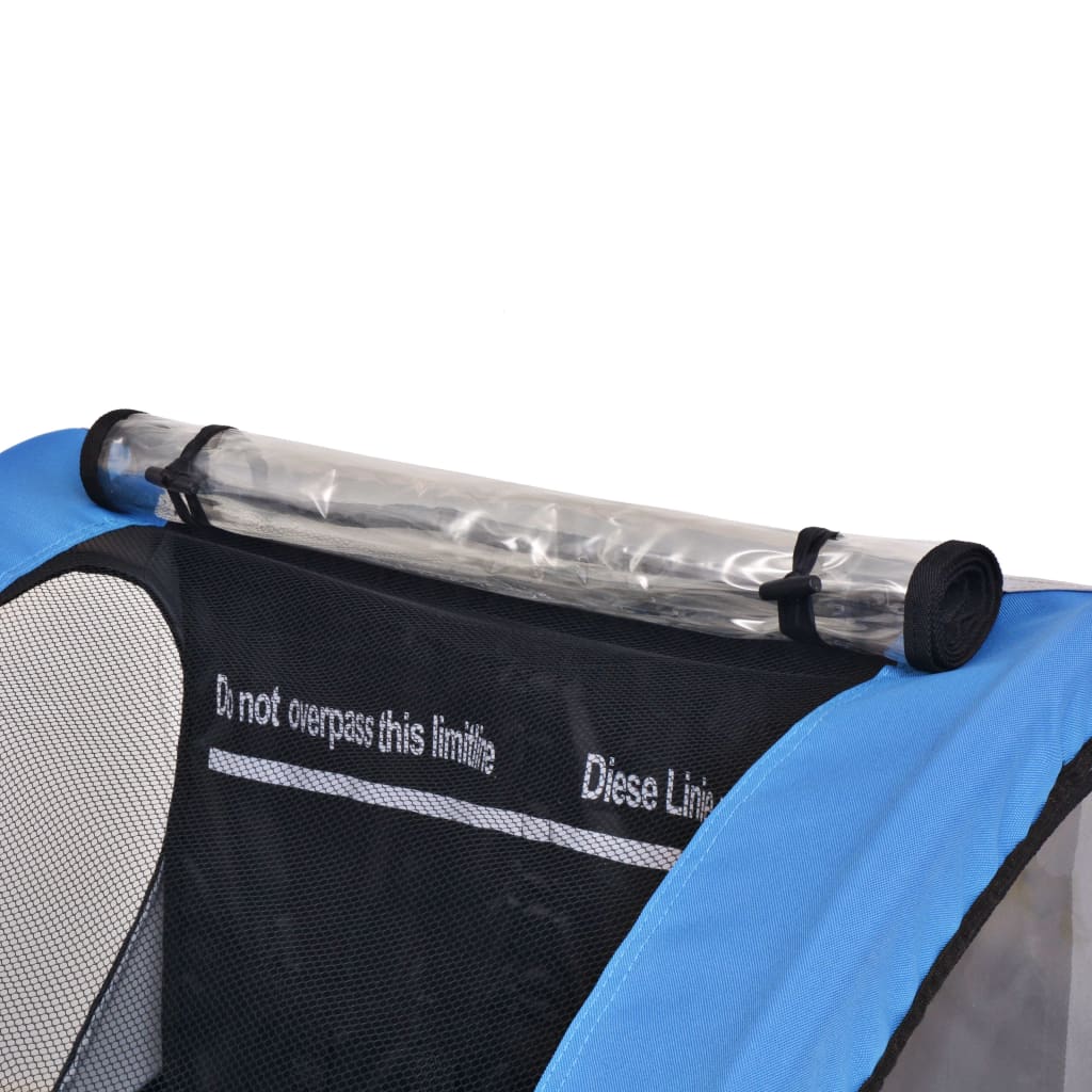 Remolque para bicicletas Renty con arnés de seguridad +1A azul/gris