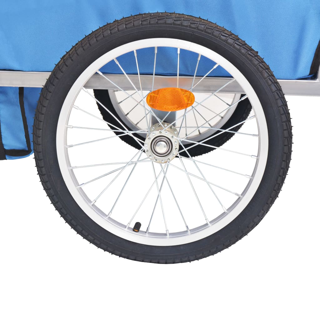 Remolque para bicicletas Renty con arnés de seguridad +1A azul/gris
