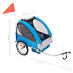Remolque para bicicletas Renty con arnés de seguridad +1A azul/gris