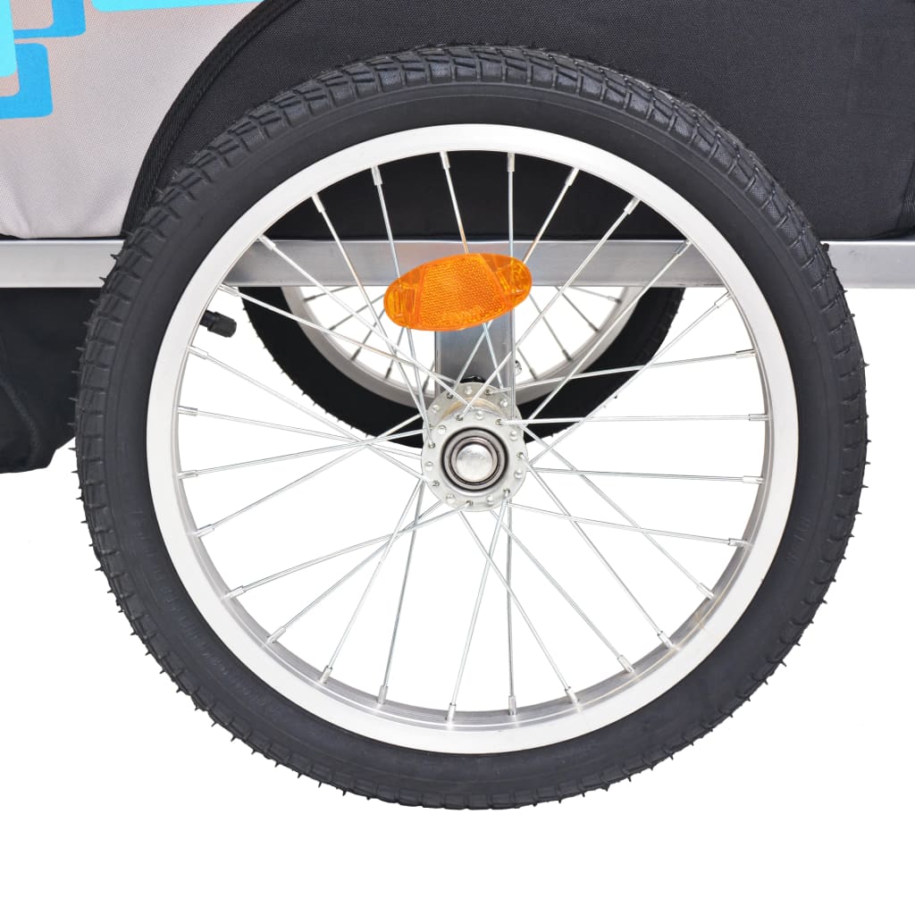 Remolque para bicicletas Renty con arnés de seguridad +1A azul claro/gris