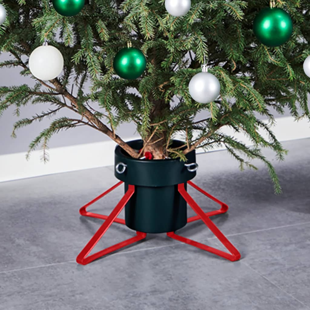 Soporte para árbol de Navidad 4 pernos verde/rojo 19x46x46 cm