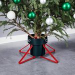 Soporte para árbol de Navidad 4 pernos verde/rojo 19x46x46 cm