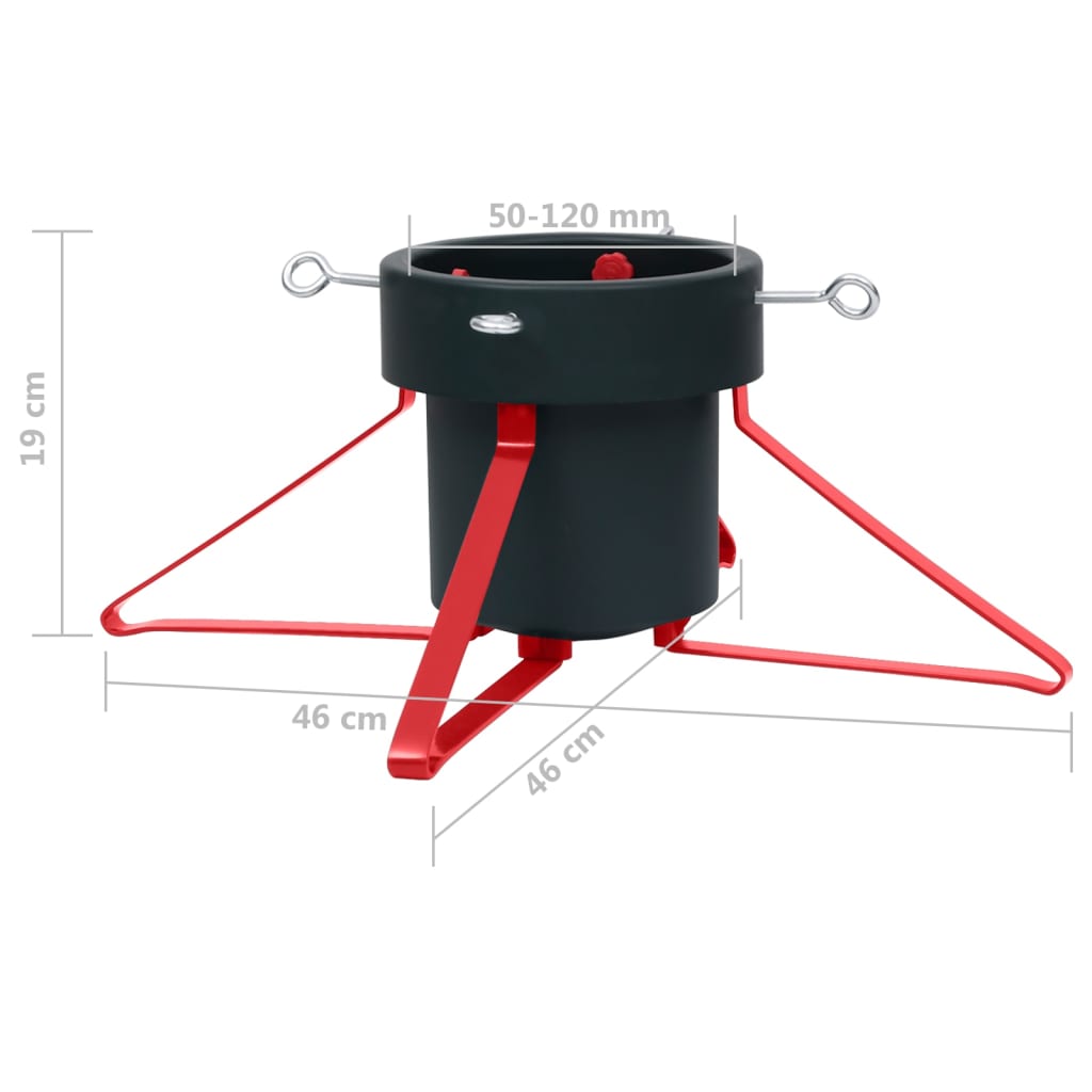 Soporte para árbol de Navidad 4 pernos verde/rojo 19x46x46 cm