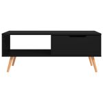 Mesa de centro Ronela 1 cajón diseño nórdico negro 43x100x49,5 cm