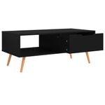 Mesa de centro Ronela 1 cajón diseño nórdico negro 43x100x49,5 cm