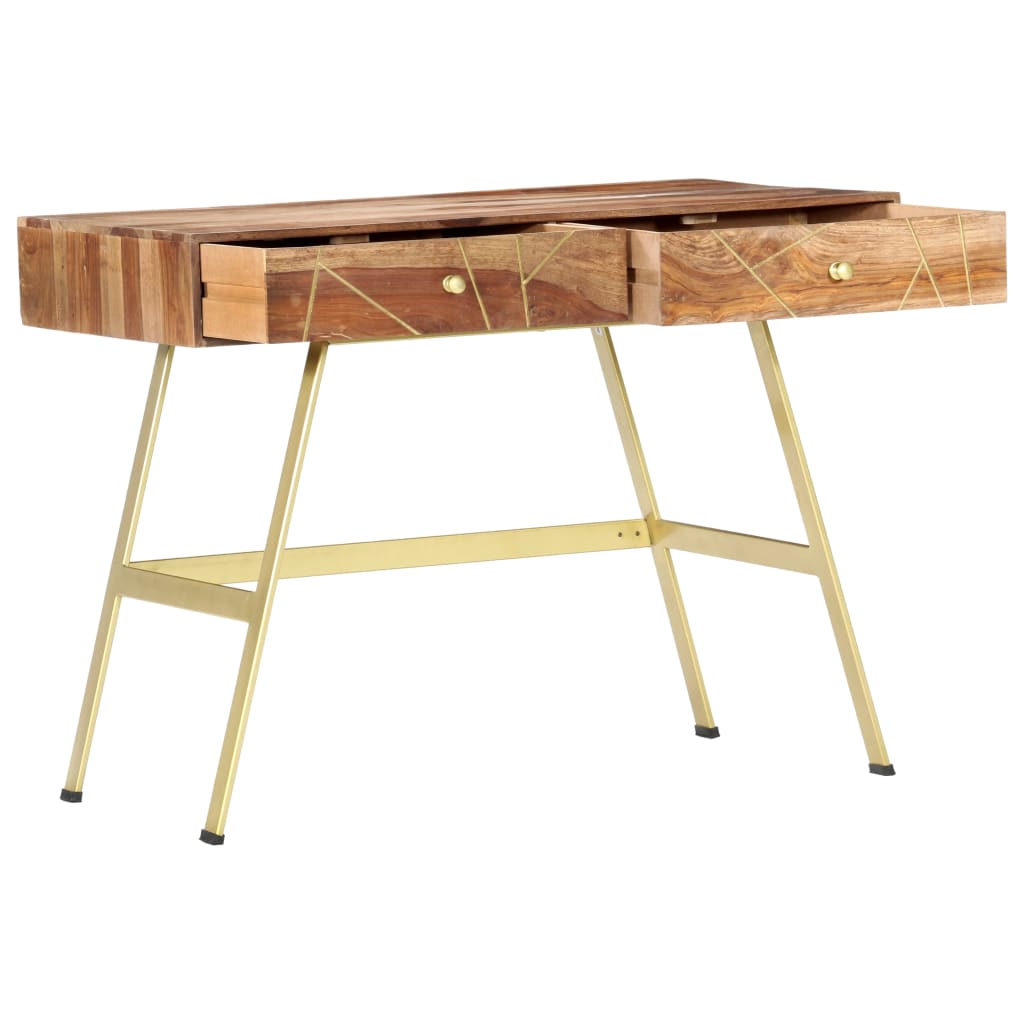 Consola recibidor Bayu 2 cajones madera maciza de sheesham natural 75x100x55 cm