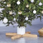 Soporte para árbol de Navidad blanco/natural 15,5x55x55 cm