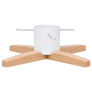 Soporte para árbol de Navidad blanco/natural 15,5x55x55 cm