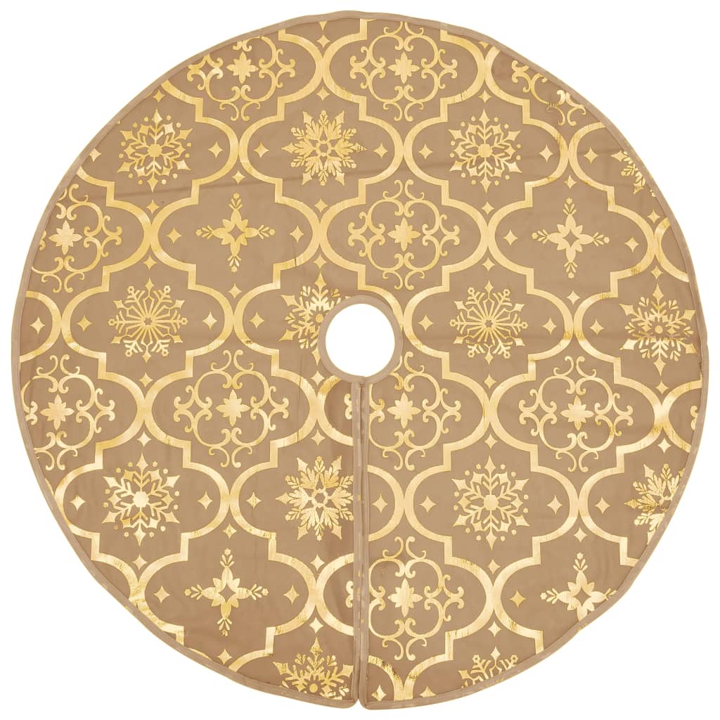 Falda para árbol de Navidad + calcetín decorativo tela amarillo Ø90 cm base