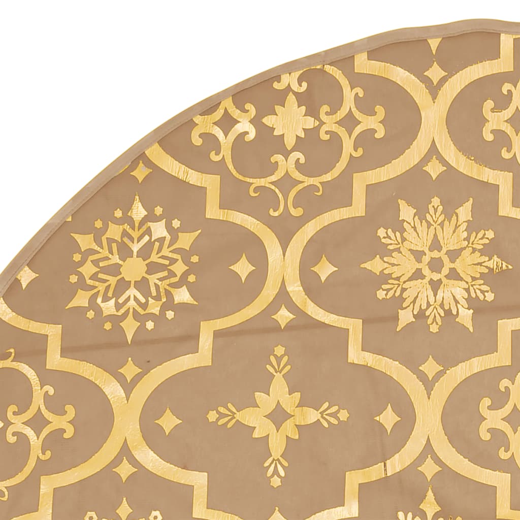 Falda para árbol de Navidad + calcetín decorativo tela amarillo Ø90 cm detalle