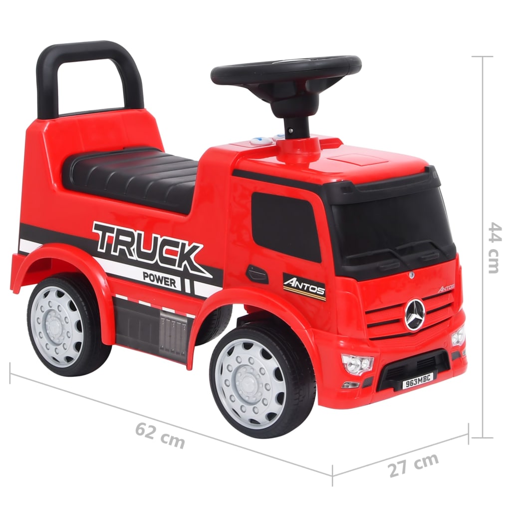 Camión correpasillos Mercedes-Benz rojo 12-36 meses