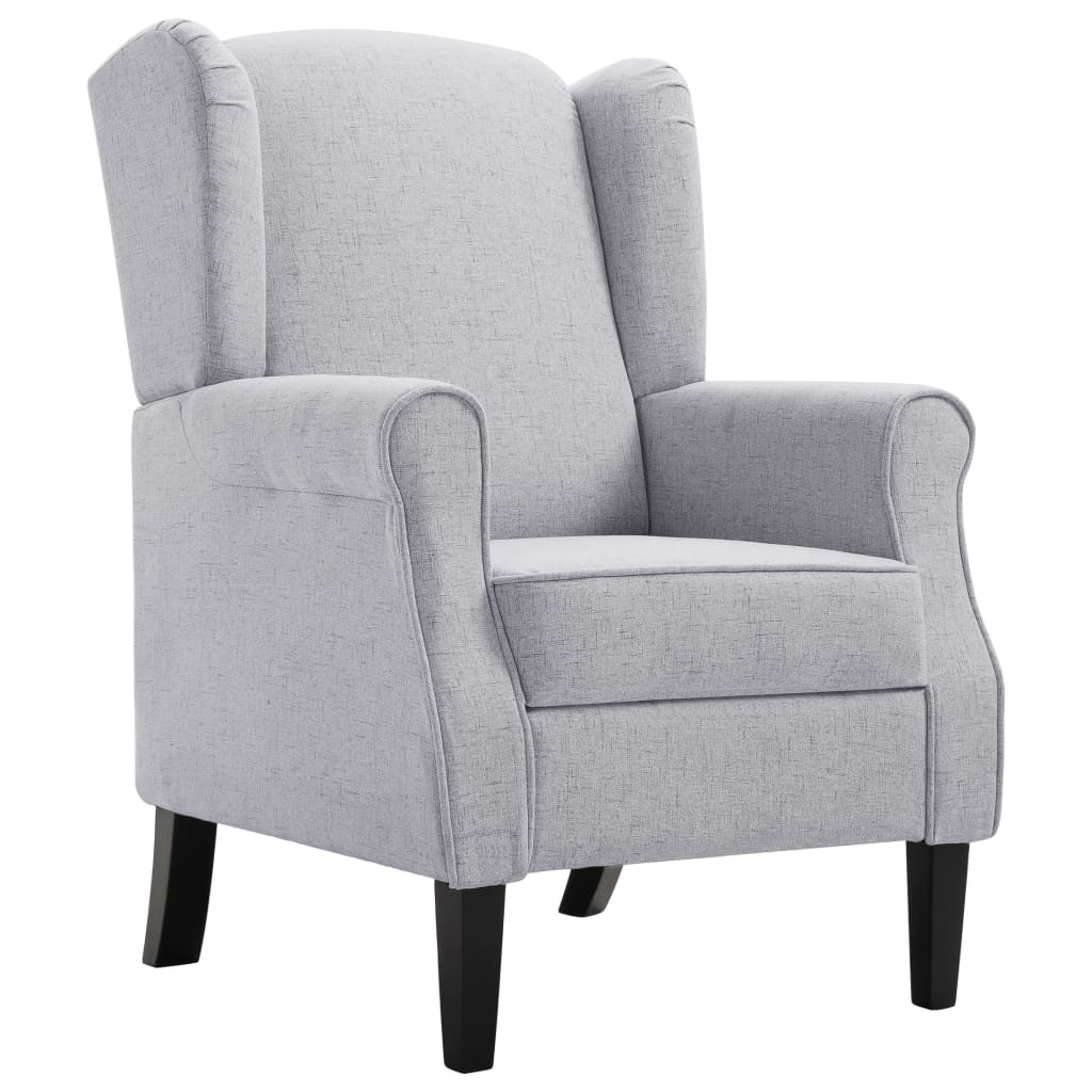 Sillón Marino tapizado tela con cojín gris claro 101x68x73 cm