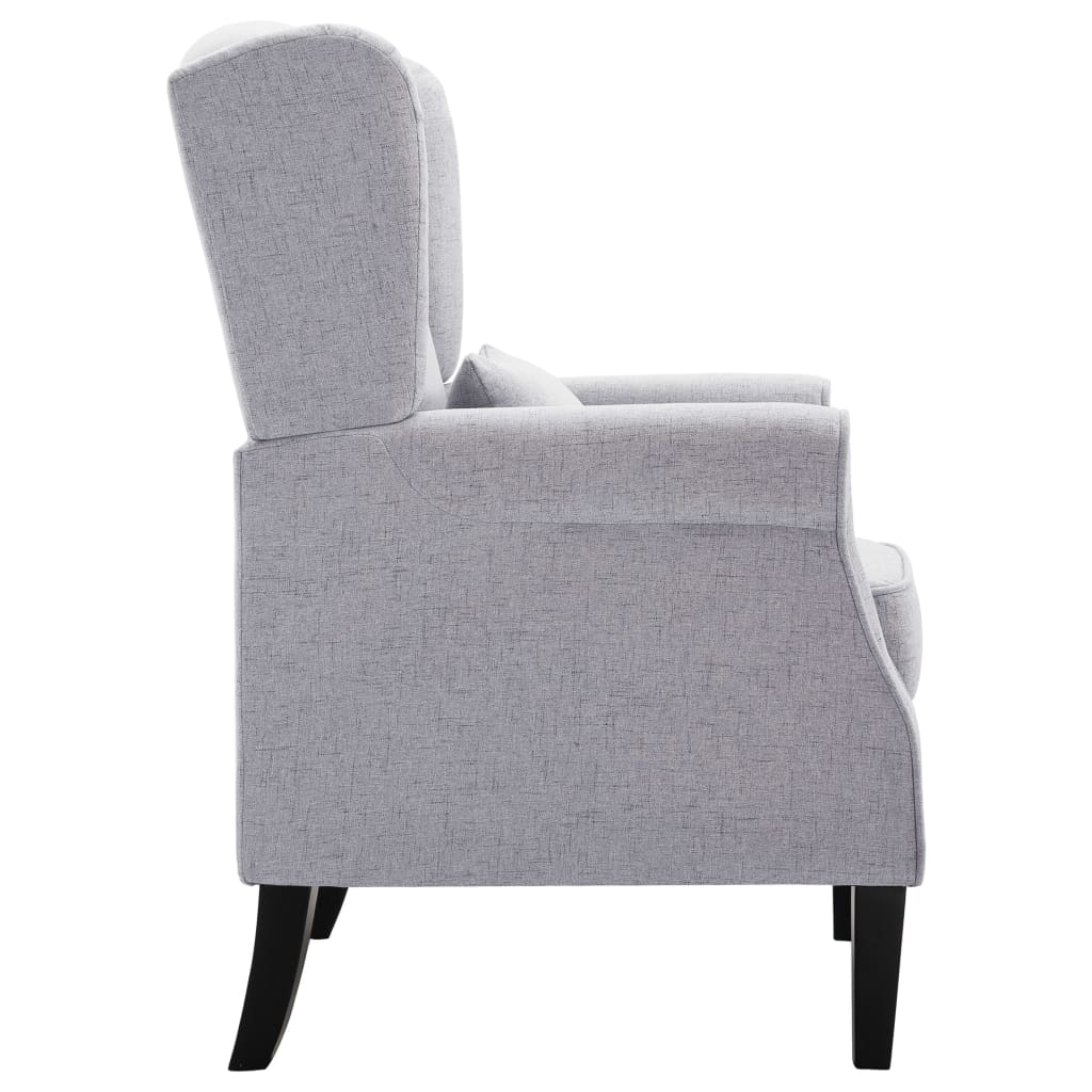 Sillón Marino tapizado tela con cojín gris claro 101x68x73 cm