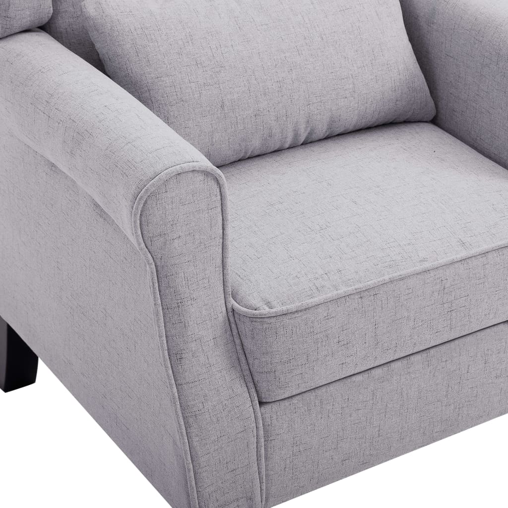 Sillón Marino tapizado tela con cojín gris claro 101x68x73 cm