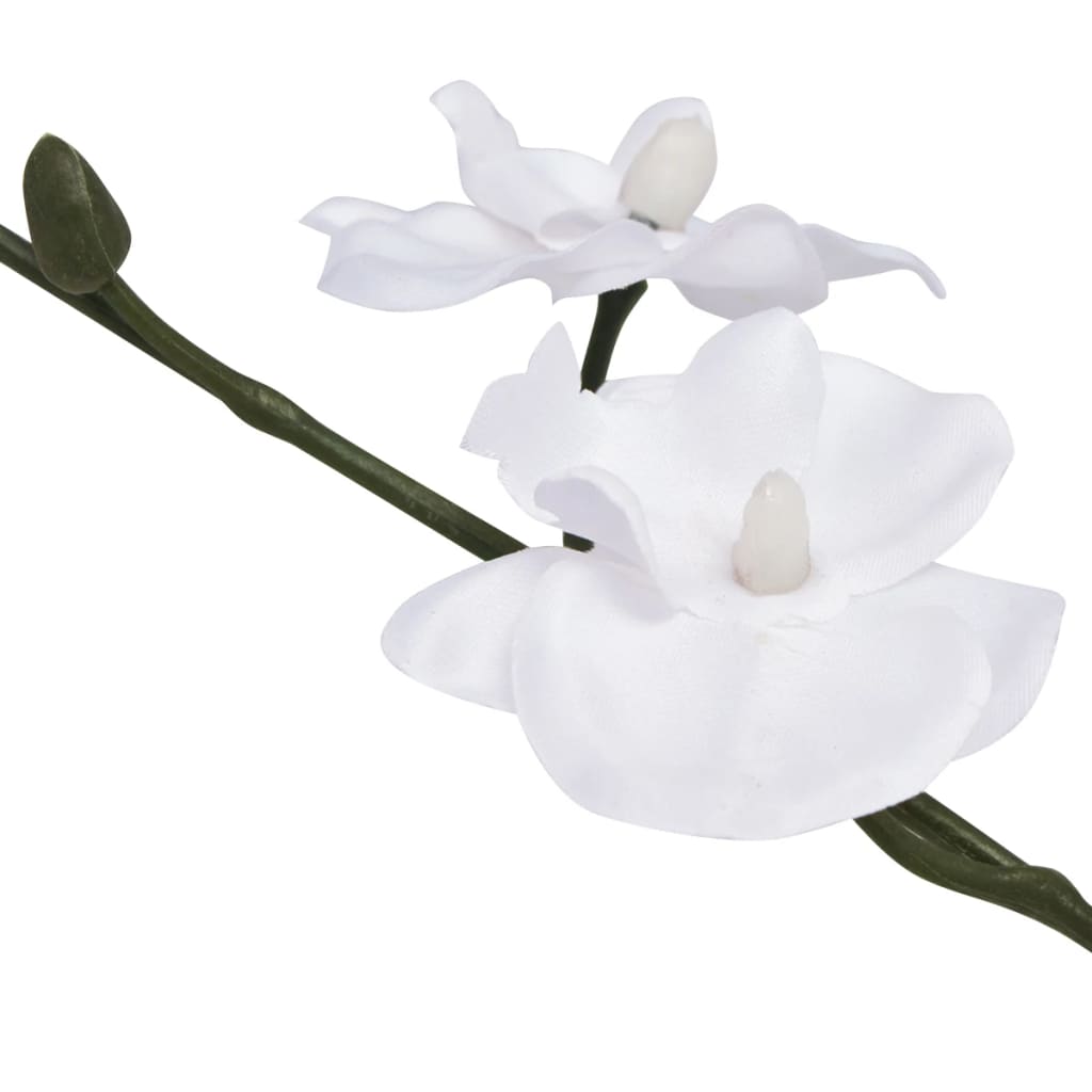 Orquídea artificial con macetero blanco 30 cm