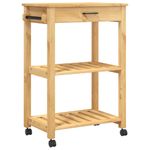 Carrito auxiliar Monza 2 estantes + 1 cajón natural 90x84x40 cm