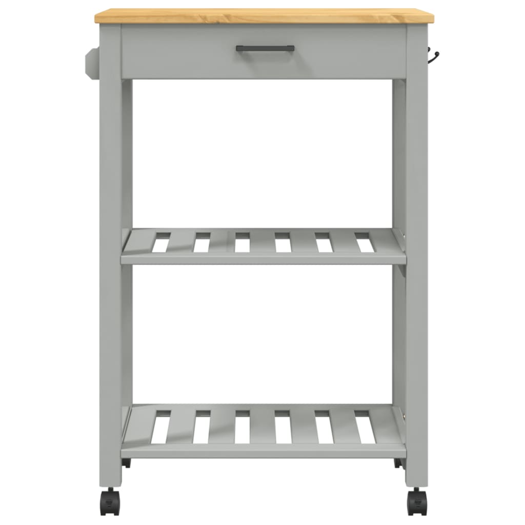 Carrito auxiliar Monza 2 estantes + 1 cajón gris 90x84x40 cm