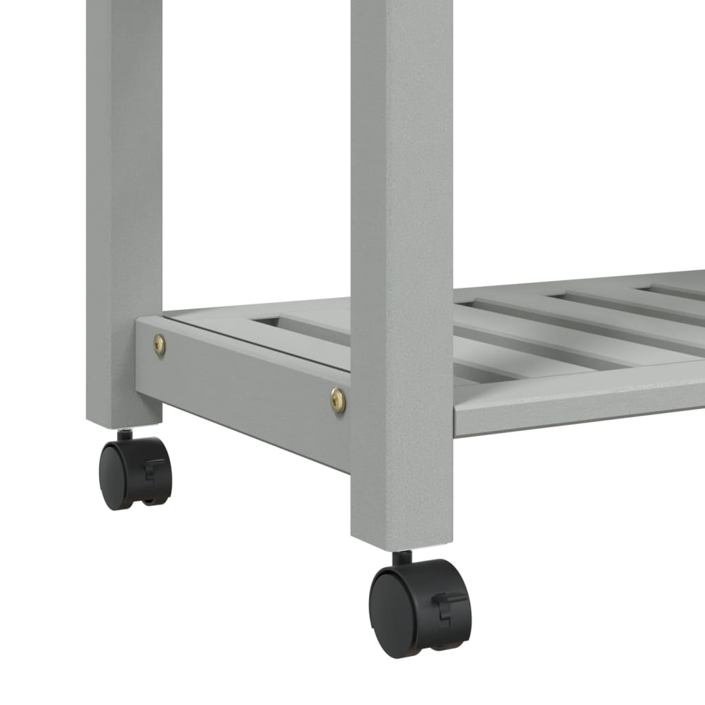 Carrito auxiliar Monza 2 estantes + 1 cajón gris 90x84x40 cm