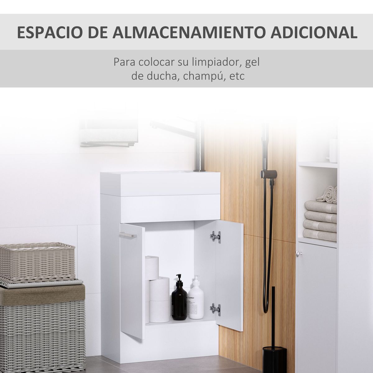 Mueble de baño Mica Kleankin 2 puertas blanco 25x50x86 cm
