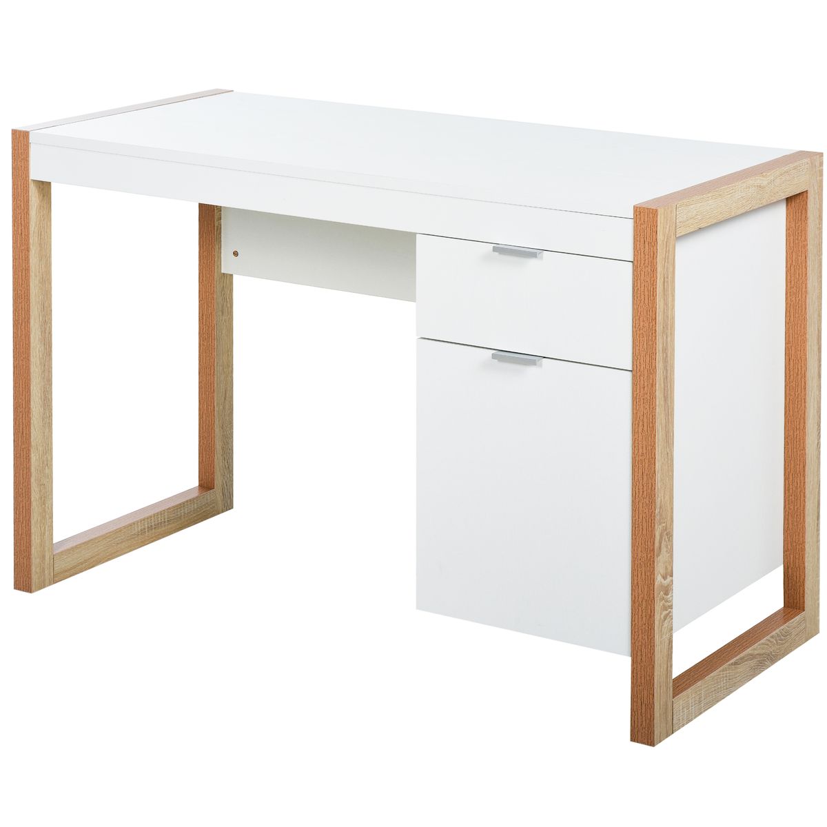 Escritorio Soby Homcom armario + cajón blanco 75,5x112,5x50 cm