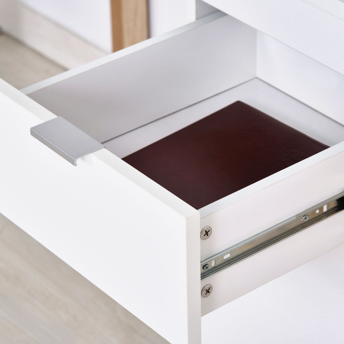 Escritorio Soby Homcom armario + cajón blanco 75,5x112,5x50 cm