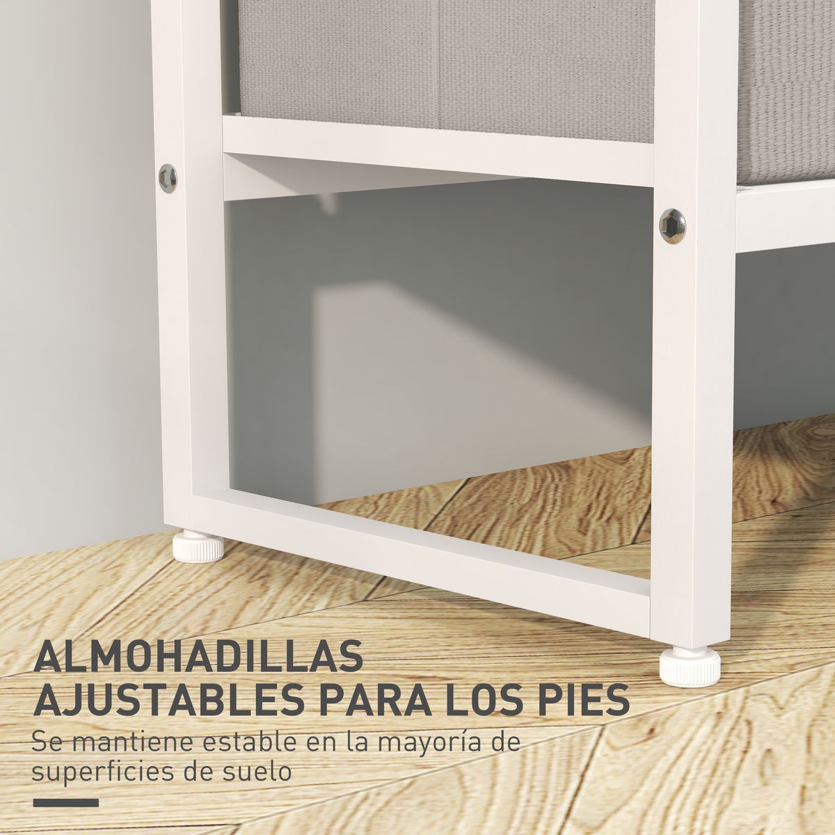 Perchero Less Homcom 3 cajones de tela + estante + barra natural 178x58,5x30 cm